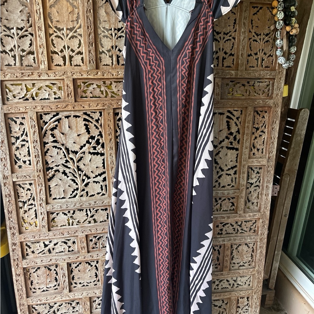 Elegant Black and Red Maxi Dress